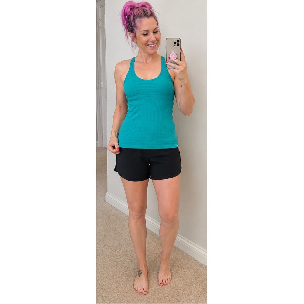 Esprit Ribbed Racerback Tank Top Aqua Medium - Picture 8 of 9